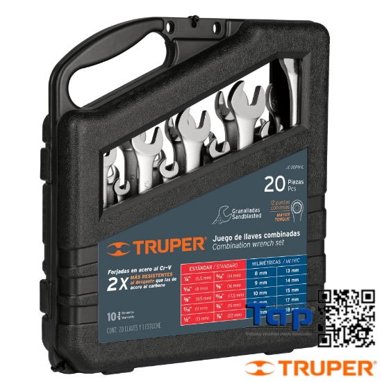 Imagen de LLAVES COMBI STD Y MM GRANALLADAS TRUPER JGO 20