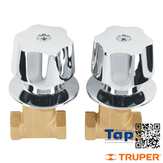 Imagen de LLAVES EMPOTRAR REGADERA ROSCABLES CUBO BASIC JGO 2