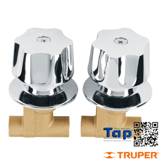 Imagen de LLAVES EMPOTRAR REGADERA SOLDA CUBO BASIC JGO 2