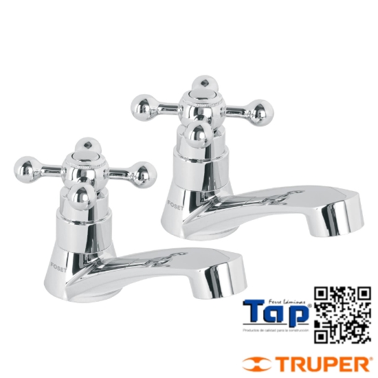 Imagen de LLAVES P LAVABO ABS MANERALES CRUCETA BASIC JGO 2