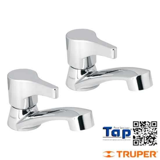 Imagen de LLAVES P LAVABO ABS MANERALES PALANCA BASIC JGO 2