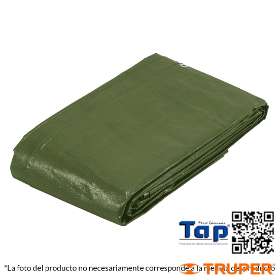 Imagen de LONA USO RUDO VERDE OLIVO 12X17 M TRUPER EXPERT