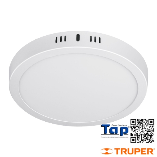 Imagen de LUMINARIO BLANCO LED 18 W REDONDO T PLAFON LUZ DIA