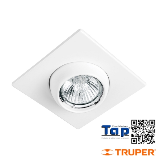 Imagen de LUMINARIO CUADRADO BLANCO SPOT ESFERICO LAMP NO INCLUIDA