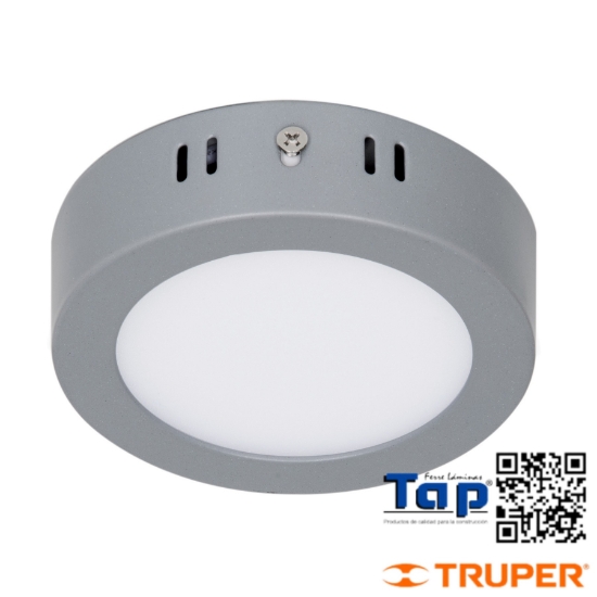 Imagen de LUMINARIO GRIS LED  6 W REDONDO T PLAFON LUZ DIA