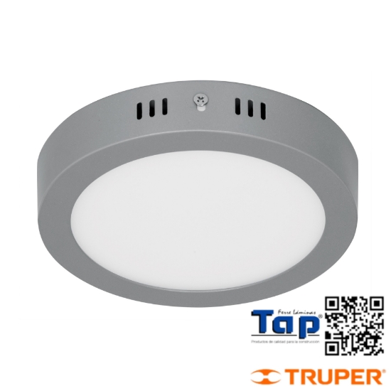 Imagen de LUMINARIO GRIS LED 12 W REDONDO T PLAFON LUZ DIA