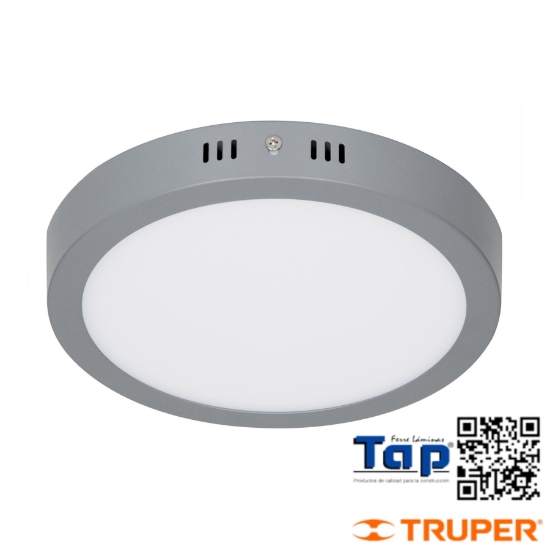 Imagen de LUMINARIO GRIS LED 18 W REDONDO T PLAFON LUZ DIA