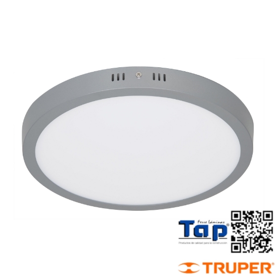 Imagen de LUMINARIO GRIS LED 24 W REDONDO T PLAFON LUZ DIA