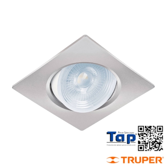 Imagen de LUMINARIO LED 5 W EMPOTRAR CUADRADO CROMO SPOT DIRIGIBLE