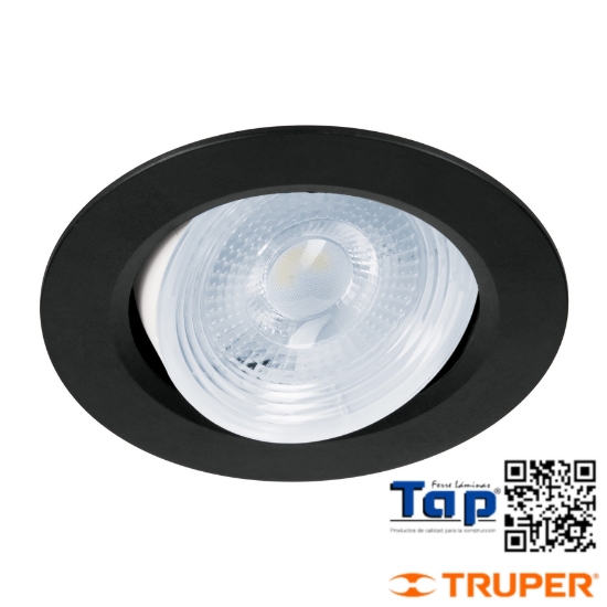 Imagen de LUMINARIO LED 5 W EMPOTRAR REDONDO NEGRO SPOT DIRIGIBLE