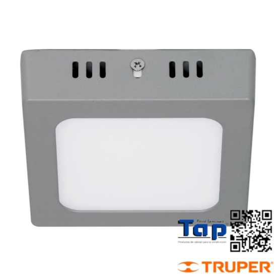 Imagen de LUMINARIO LED CUADRADO T PLAFON  6 W GRIS LUZ DIA