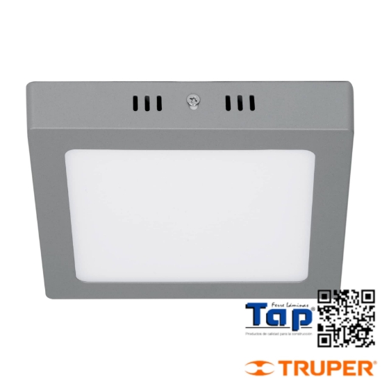 Imagen de LUMINARIO LED CUADRADO T PLAFON 12 W GRIS LUZ DIA
