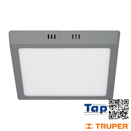 Imagen de LUMINARIO LED CUADRADO T PLAFON 18 W GRIS LUZ DIA