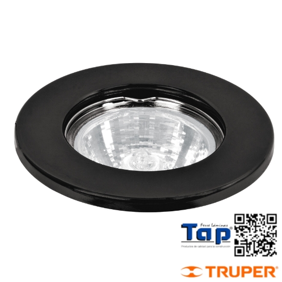 Imagen de LUMINARIO REDONDO NEGRO SPOT FIJO LAMP NO INCLUIDA