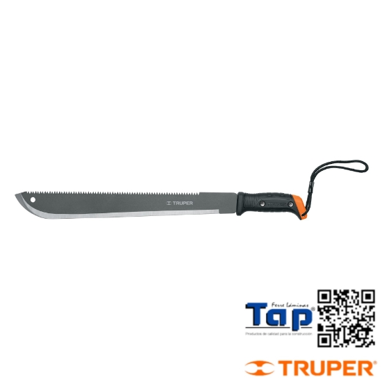 Imagen de MACHETE DOBLE FILO 450 18" C CORREA FUNDA CARTON TRUPER