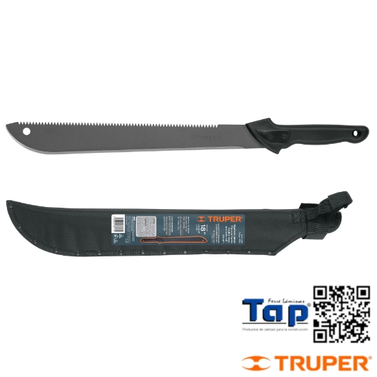 Imagen de MACHETE DOBLE FILO 450 18" CACHA INYECTADA C FUNDA TRUPER