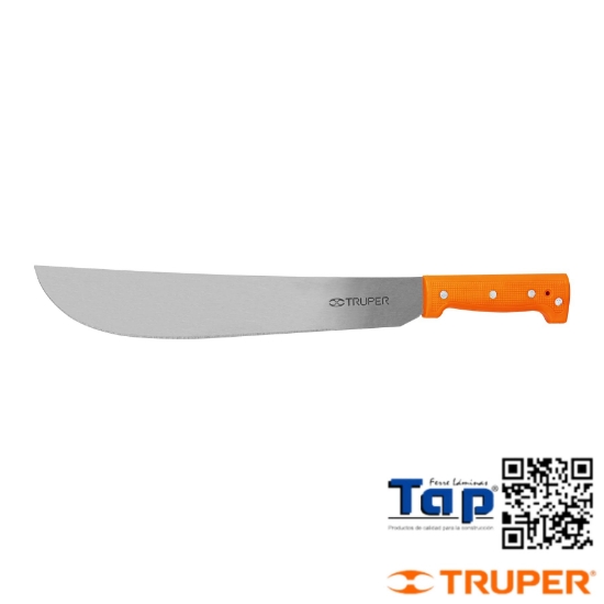 Imagen de MACHETE ESTANDAR 350 14" CACHA NARANJA REMACHADA TRUPER