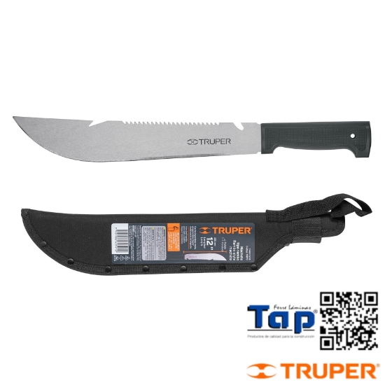 Imagen de MACHETE RAMBO 300 12" CACHA INYECTADA NEGRA C FUNDA TRUPER