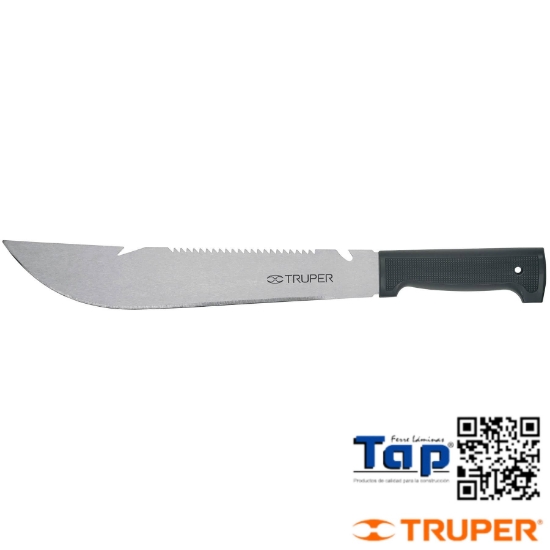 Imagen de MACHETE RAMBO 300 12" CACHA INYECTADA NEGRA TRUPER