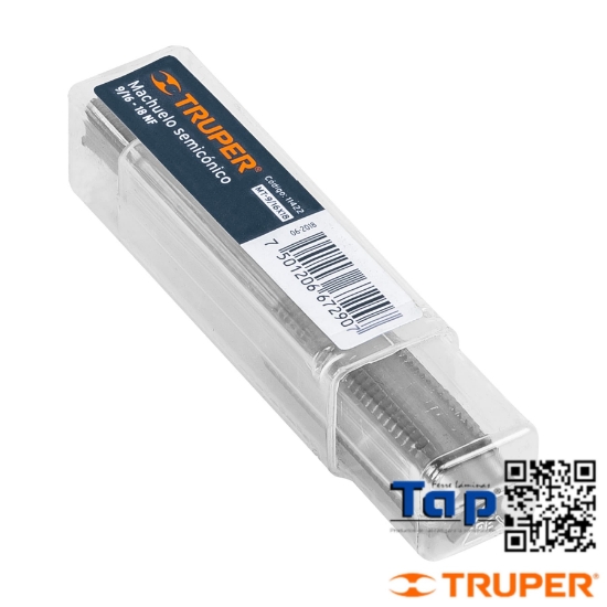 Imagen de MACHUELO SEMICONICO 014 9/16"X18 UNF ESTUC INDIV TRUPER