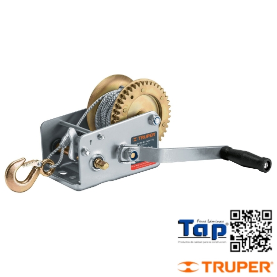 Imagen de MALACATE MANIVELA 1100 KG C CABLE TRUPER