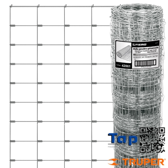 Imagen de MALLA GANADERA ACERO GALVANIZADO ROLLO 50MX1.4 M