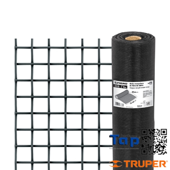 Imagen de MALLA MOSQUITERA FIBRA VIDRIO NEGRA ROLLO 30 MX0.75M