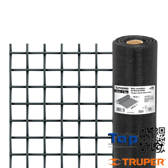 Imagen de MALLA MOSQUITERA FIBRA VIDRIO NEGRA ROLLO 30 MX1.05M
