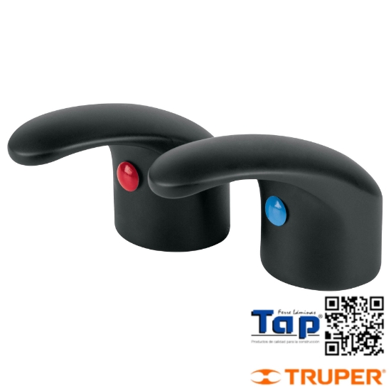 Imagen de MANERAL PALANCA P LAVABO NEGRO MATE AQUA JGO 2 PZAS