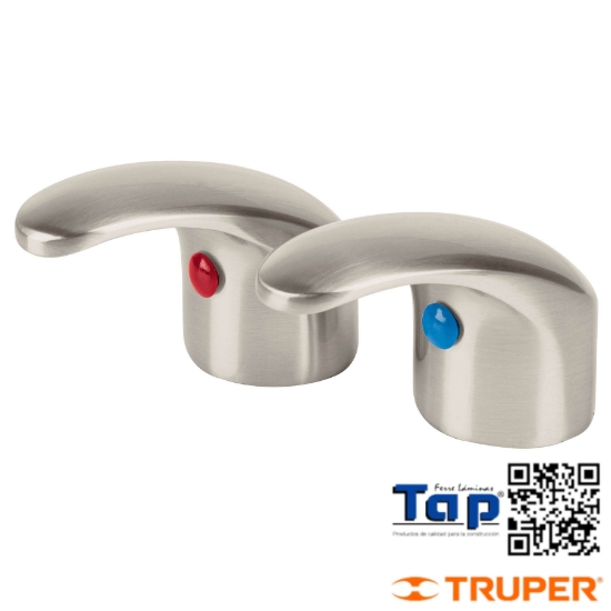 Imagen de MANERAL PALANCA P LAVABO SATIN AQUA JGO 2 PZAS