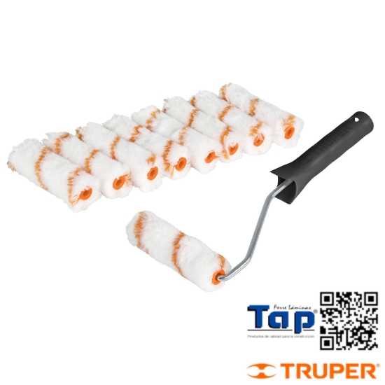 Imagen de MANERAL Y 9 MINI RODILLOS 100 4" POLIESTER TRUPER KIT