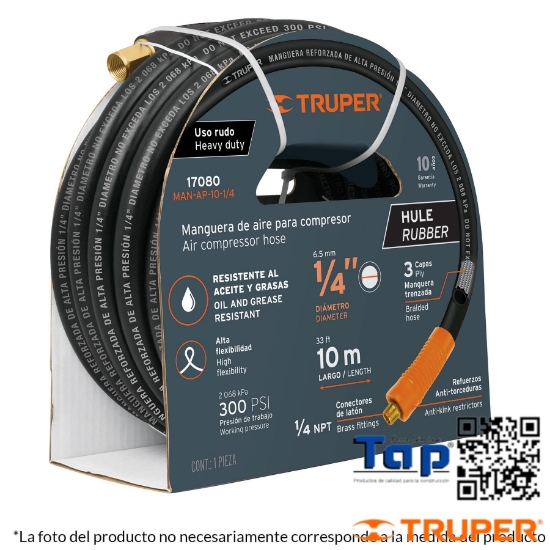 Imagen de MANGUERA 013 1/2" HULE P COMPRESOR ROLLO 10M