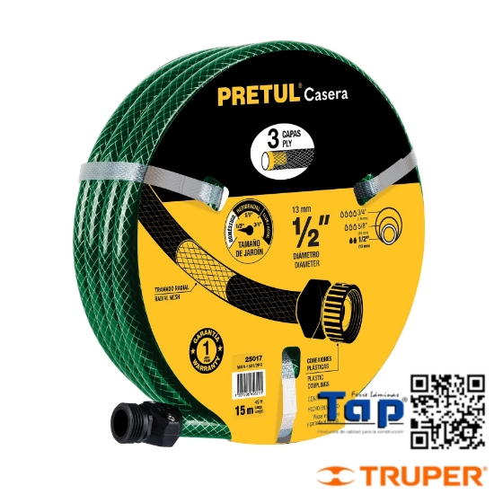 Imagen de MANGUERA 013 1/2" REFZDA 3 CAPAS 15M CONEXION PLAST PRETUL