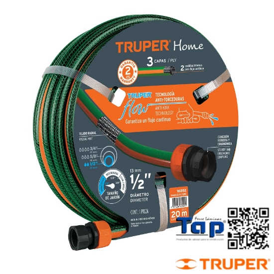 Imagen de MANGUERA 013 1/2"REFZDA 3 CAPAS 10 M CONEXION PLAST