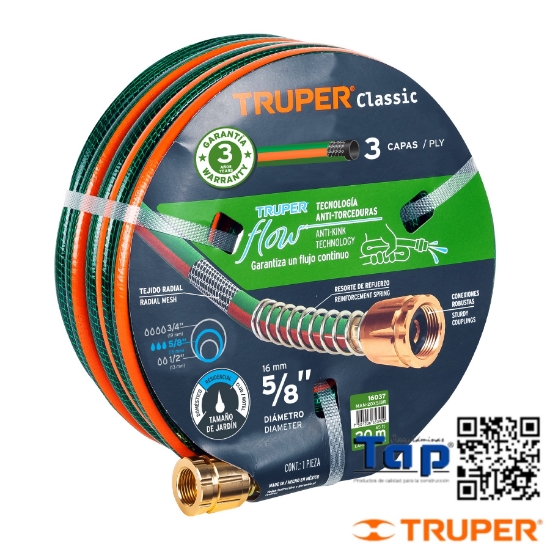 Imagen de MANGUERA 015 5/8" REFZDA 3 CAPAS 20 M CONEXION METAL