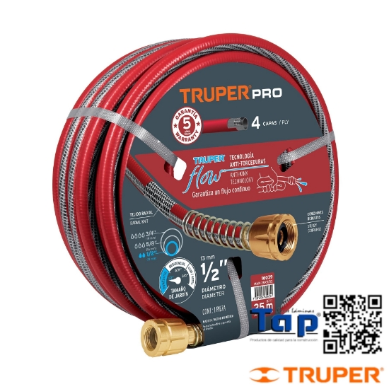 Imagen de MANGUERA 015 5/8" SUPER REFZDA 4 CAPAS 25 M CONEXION METAL