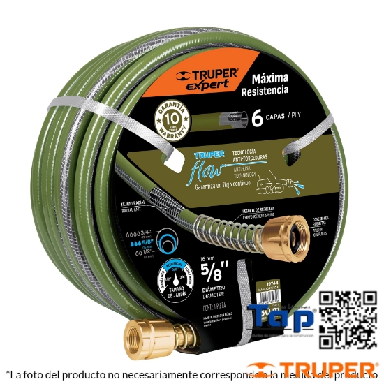 Imagen de MANGUERA 019 3/4" ANTI-TORCEDURAS 6 CAPAS 30M CONEXION D/MET