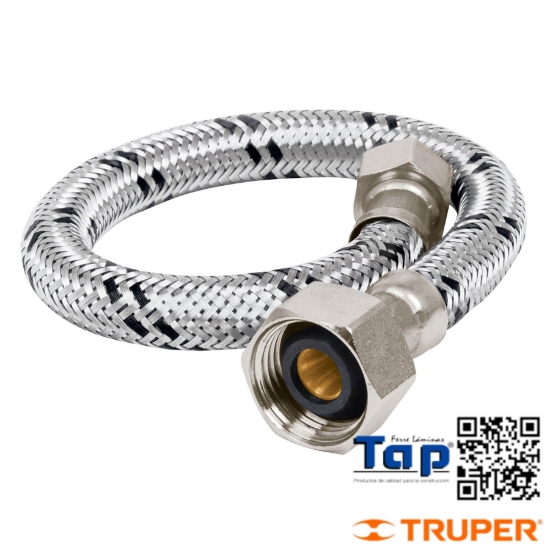 Imagen de MANGUERA LAVABO/FREGAD ACERO INOX 013 1/2"X009 3/8" 30 CM