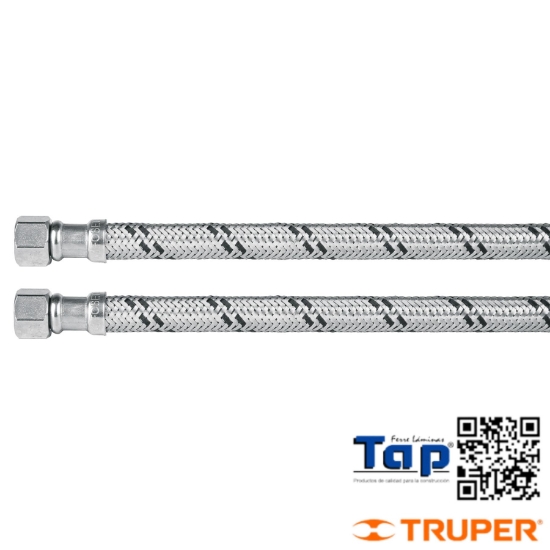 Imagen de MANGUERA LAVABO/FREGAD ACERO INOX 013 1/2"X009 3/8" 40 CM