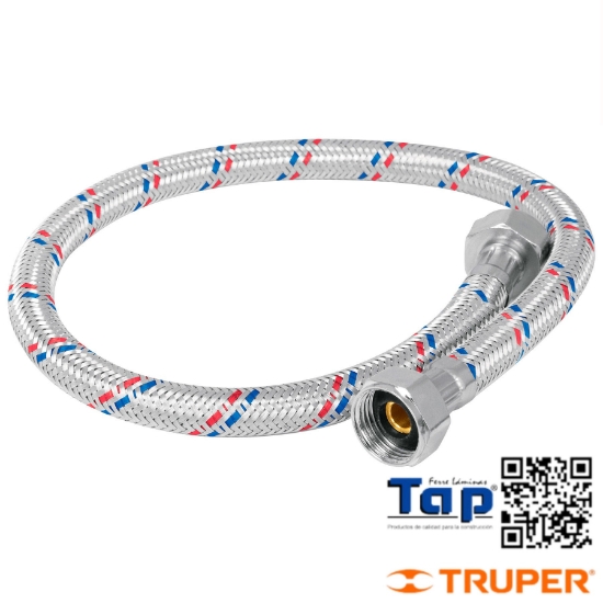 Imagen de MANGUERA LAVABO/FREGAD ALU 013 1/2"X013 1/2" 55 CM