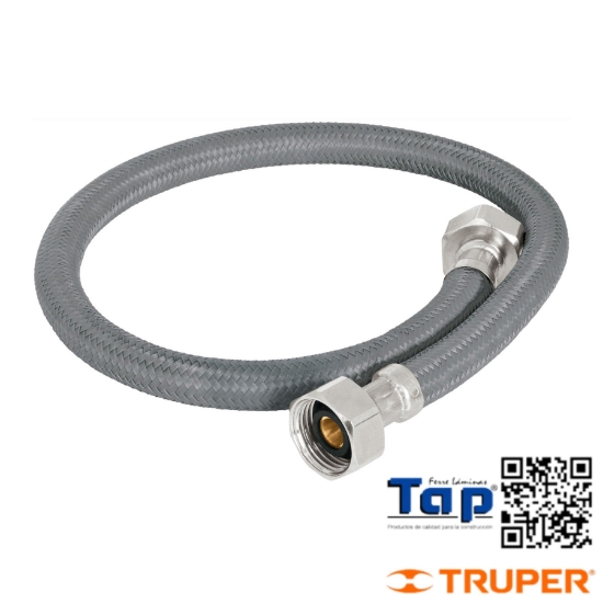 Imagen de MANGUERA LAVABO/FREGAD VINILO GRIS 013 1/2"X013 1/2" 55 CM