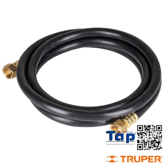 Imagen de MANGUERA P GAS 009 3/8" FLEX NEGRA 2 M C CONEXION