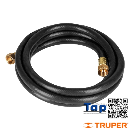 Imagen de MANGUERA P GAS 009 3/8" FLEX NEGRA 3 M C CONEXION