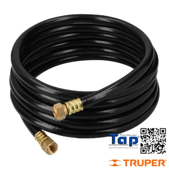 Imagen de MANGUERA P GAS 009 3/8" FLEX NEGRA 4 M C CONEXION