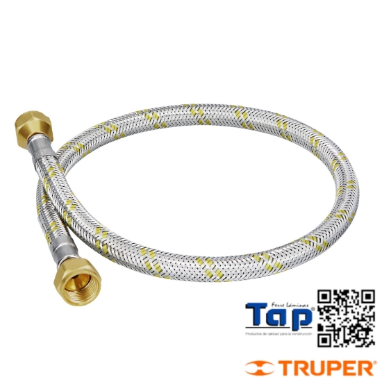 Imagen de MANGUERA P GAS ACERO INOX 009 3/8"X009 3/8"  60 CM FOSET