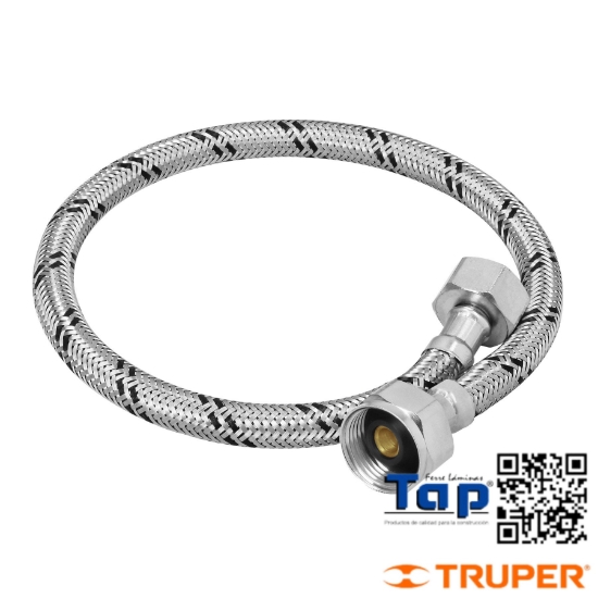 Imagen de MANGUERA P WC ACERO INOX 013 1/2"X022 7/8" 50 CM FOSET