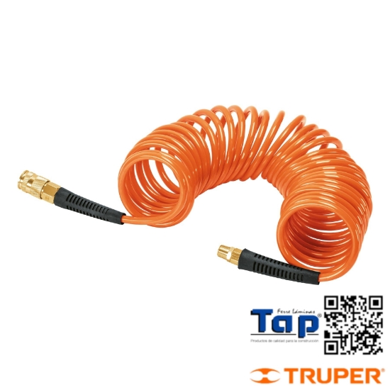 Imagen de MANGUERA T RESORTE P COMPRESOR 7.6 M X 1/4" TRUPER