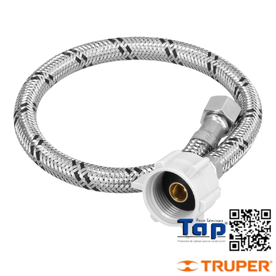 Imagen de MANGUERA WC ACERO INOX 009 3/8"X7/8" 40 CM CONECTOR PCO