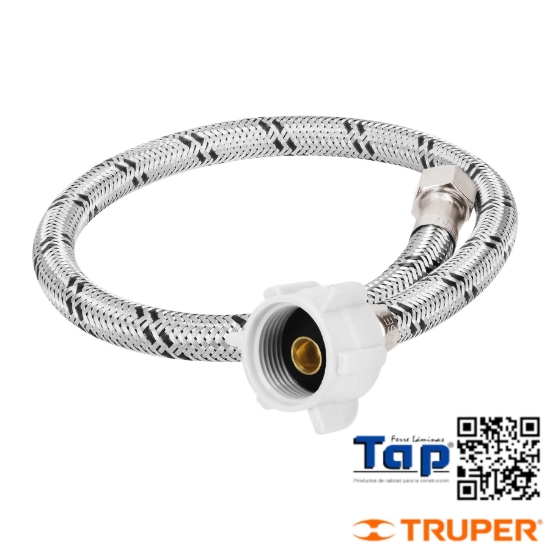 Imagen de MANGUERA WC ACERO INOX 009 3/8"X7/8" 50 CM CONECTOR PCO