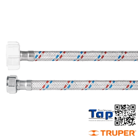 Imagen de MANGUERA WC ALU 013 1/2"X022 7/8" 35 CM PLAST/METAL BASIC